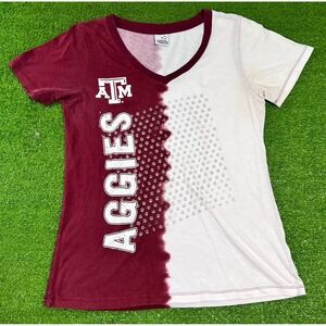 Vintage Texas A&M Shirt Women's SM Aggie Football Color Block‎ Tie Dye Y2K